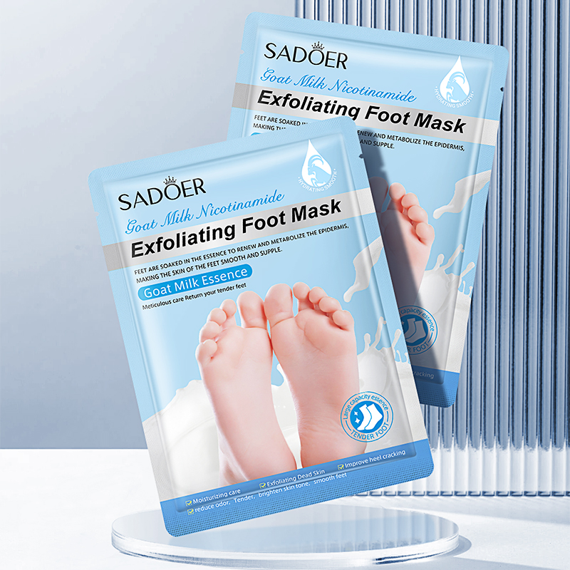 Foot Mask Peeling - มาส์กเท้านมแพะ SADOER มาส์กเท้าลอกผิว บำรุงผิวชุ่มชื้น ลดเลือนริ้วรอย ขัดผิวเท้า