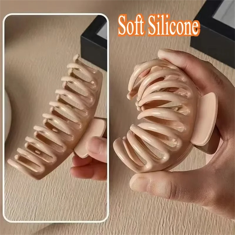 Hair Spa Wellness - กิ๊บหนีบผมซิลิโคนแบบใหม่ กิ๊บรูปปู กิ๊บหนีบผมสำหรับเด็กผู้หญิง กิ๊บหนีบผมหางม้า กิ๊บหนีบผมสำหรับอาบน้ำ เครื่องประดับผมแฟชั่น