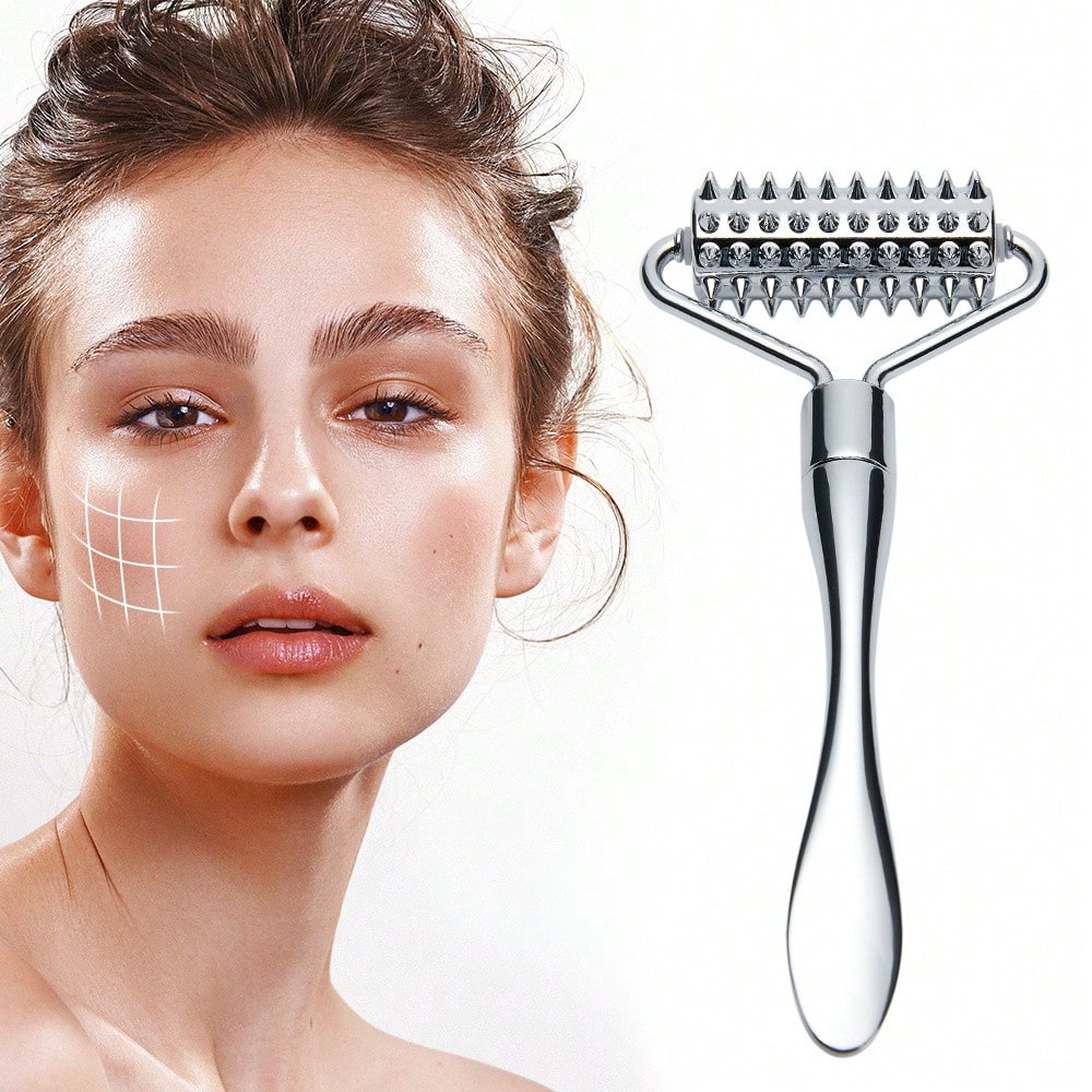 Spa Y Wellness - ลูกกลิ้งนวดหน้าสแตนเลสเครื่องมือนวดเนื้อเยื่อลึกสําหรับใบหน้า, เครื่องนวดกดจุดร่างกายสําหรับมือ, เท้า, คอ SPA Care