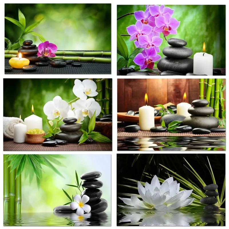 Spa Wellness Images - เซนสปายังมีชีวิตศิลปะบนผืนผ้าใบสำหรับติดกำแพงห้องนอนลายพิมพ์รูปภาพโปสเตอร์ผ้าใบสำหรับห้องนั่งเล่น hiasan kamar ภาพของตกแต่งผนังบ้าน