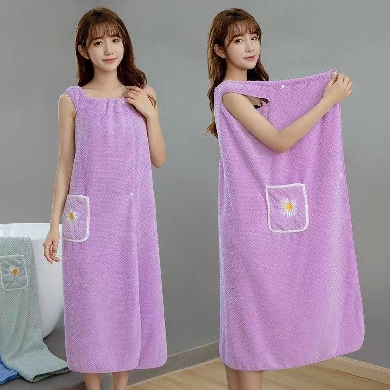ผ้าขนหนูอาบน้ำลายดอกไม้สีชมพูข - Spa Y Wellness บทวิจารณ์และราคา