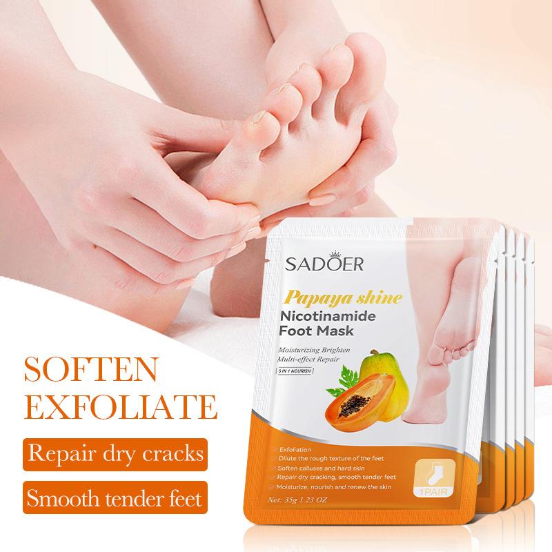 มาส์กเท้าผลไม้ SADOER 1 คู่ มา - Foot Mask Peeling บทวิจารณ์และราคา